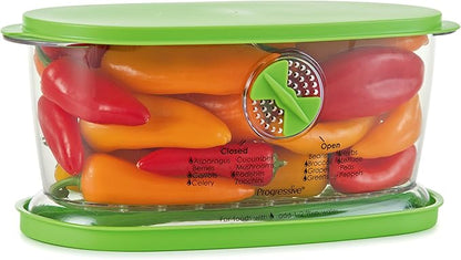 PrepSolutions Fresh Fruit & Vegetable Keeper, Green – Airtight Container with Vent for Prolonged Freshness