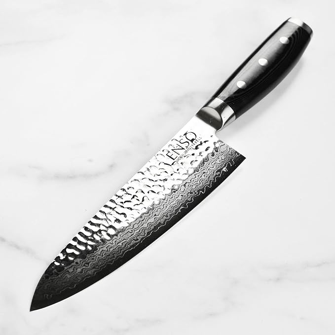 Enso Chef's Knife - Made in Japan - HD Series - VG10 Hammered Damascus Stainless Steel Gyuto - 8"