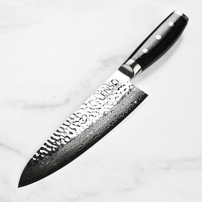 Enso Chef's Knife - Made in Japan - HD Series - VG10 Hammered Damascus Stainless Steel Gyuto - 8"