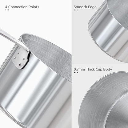 Measuring Cups and Spoons Set: U-Taste 18/8 Stainless Steel 12 Pieces Metal Stacking Kitchen Baking Cooking Food Measure Set 7 Cups 5 Spoons with Strengthened Weld Joints (Aqua Sky)