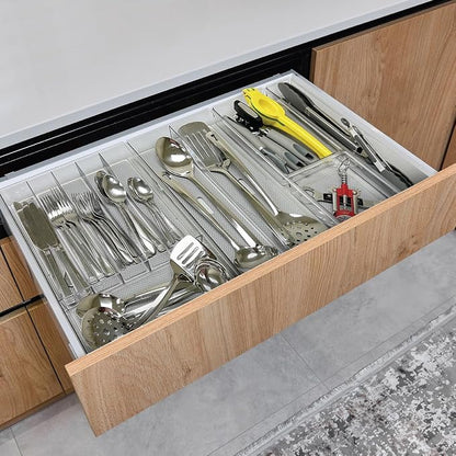 Glad Drawer Organizer Bin, 6x6 - Heavy Duty Clear Plastic Storage Tray for Junk Drawers, Kitchen Utensils, Bathroom Vanity, and Organizing Pantry - BPA Free, Food Safe, Non Slip