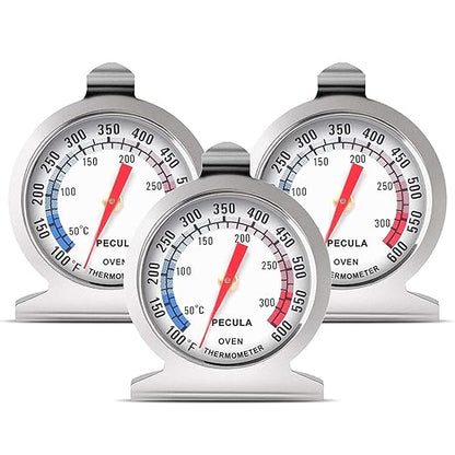 Oven Thermometer 50-300°C/100-600°F, Oven Grill Fry Chef Smoker Thermometer Instant Read Stainless Steel Thermometer Kitchen Cooking Thermometer (3Pack)