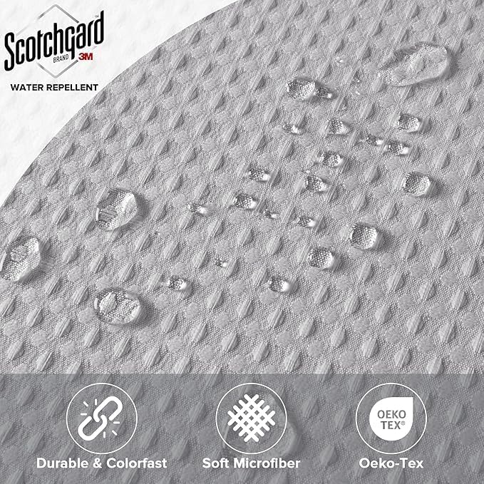 Madison Park Arbor Waffle Long Shower Curtain for Bathroom, 72 x 78, Grey