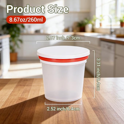 ASEVAT 16 Pack 8.67 oz Food Storage Containers with Twist Lids – Leakproof BPA-Free Soup Containers, Microwave/Dishwasher Safe Freezer Containers for Meal Prep, Leftovers & Takeout