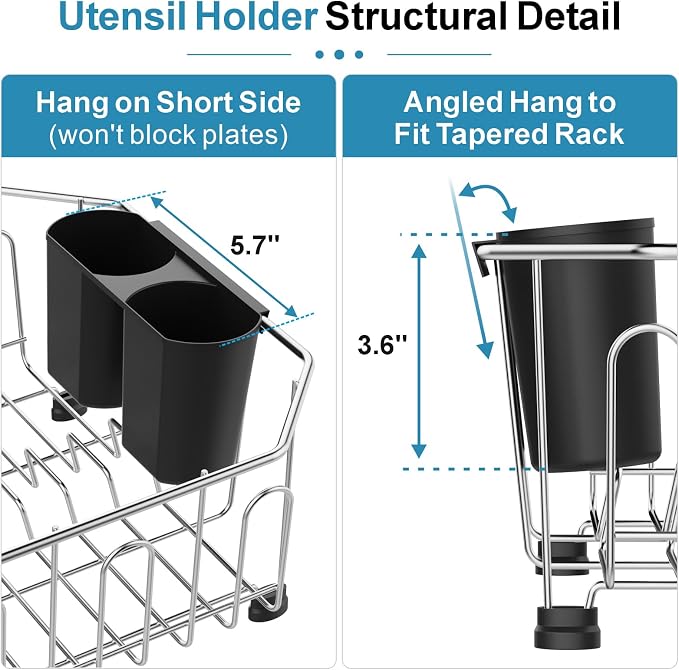 iSPECLE Small in Sink Dish Drying Rack - Stainless Steel Compact Inside Sink Dish Drainer for RV Apartment Kitchen, Rust Resistant, 11.6" W x 13.4" L, Silver
