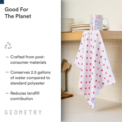 GEOMETRY Kitchen Tea Towel - Quick Dry Microfiber Cloth Dish Towels for Kitchen Drying - Premium Quick Dry Towel (Gradient Star, 1-Pack)