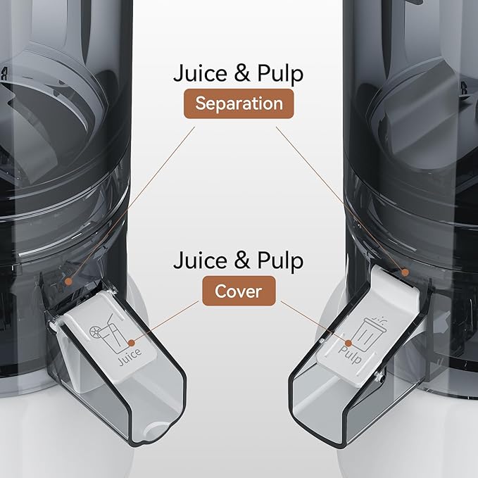 KITCHTREE Masticating Juicer Attachment for KitchenAid Stand Mixer, 4.2" Large Feed Chute Fit Whole Vegetables & Fruits, Slow Cold Press Juicing, Includes 2 * 28oz capacity cups