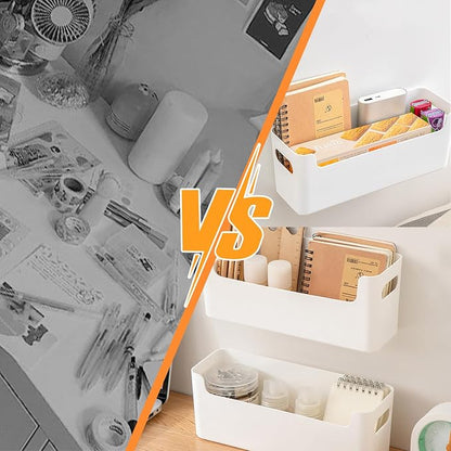 2 Pcs Kitchen Cabinet Door Organizer,Adhesive Mount Inside Cabinet Door Storage,Under Sink Door Storage Shelf for Kitchen,Bathroom,Office,Garage,Craft Room(White)