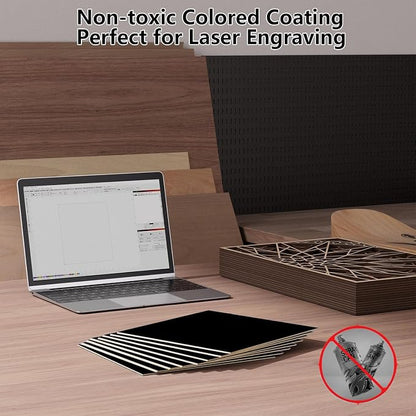 4 Pack Pre-Painted Colored Plywood Sheets,12x12x1/8 Inch (3mm) Basswood Board,Ideal for Laser Cutting, Engraving, DIY Crafts, Ornaments, Models Making (Black)