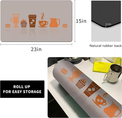 Golener Thick Counter Protector Absorbent Coffee Machine Spill Mat, Desk Protector, Prevent Moving, Coffee Mat Placemats Under Any Drink Coffee, Tea