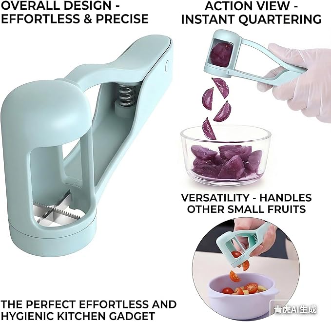 Grape cutter Slicer Fruit and Vegetable Corer Pepper Seed Apple Remover Bell Pepper Tomato Corer Tool Stainless Steel Kitchen Gadget (2 Pepper Corer + Grape cutter)