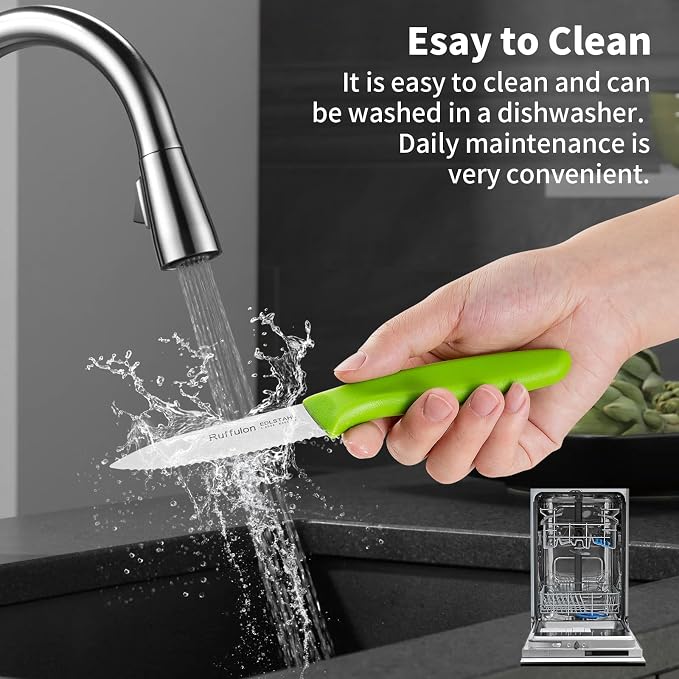 Stainless Steel Paring Knife With Serrated Blade, 6 Pieces Set Vegetable and Fruit Knife, Ultra Sharp Small Kitchen Knife, Colorful Paring Knives with PP Plastic Ergonomic Handle.