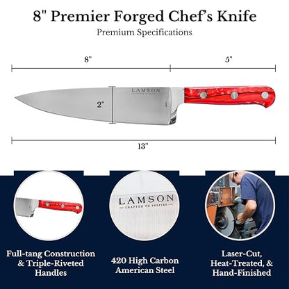 Lamson 8" Premier Forged Chef’s Knife (FIRE)