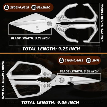 Kitchen Shears Set – Heavy Duty Japanese Stainless Steel Kitchen Scissors, Ultra Sharp Meat Scissors Dishwasher Safe, Cooking Scissor for Food