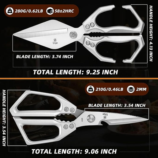 Kitchen Shears Set – Heavy Duty Japanese Stainless Steel Kitchen Scissors, Ultra Sharp Meat Scissors Dishwasher Safe, Cooking Scissor for Food
