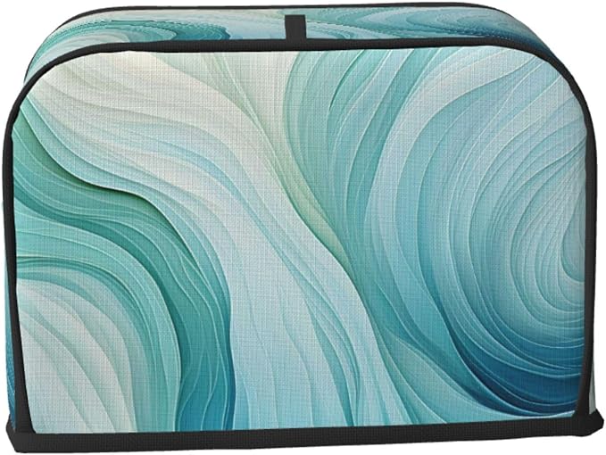 Teal Green Abstract 2 Slice Toaster Cover Wide Slot Dustproof Bread Maker Cover Fingerprint Protection Kitchen Appliance Cover Toaster Bag