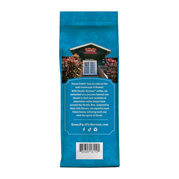 Kauai Hawaiian Ground Coffee, Vanilla Macadamia Nut Flavor (10 oz Bag) - 10% Hawaiian Coffee from Hawaii's Largest Coffee Grower - Bold, Rich Blend, 10 oz