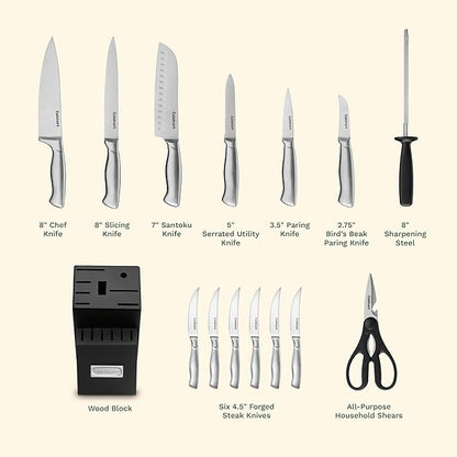 Cuisinart 15-Piece Stainless Steel Hollow Handle Block Set, C77SS-15PK