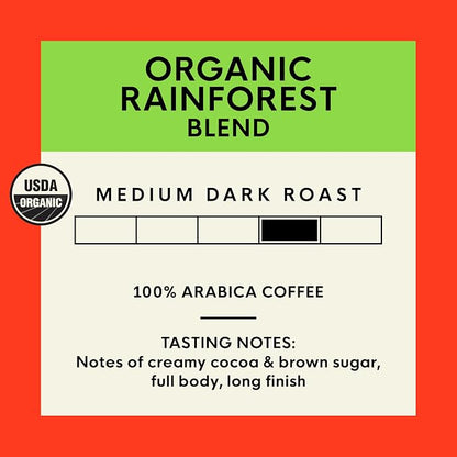 San Francisco Bay Whole Bean Coffee, Organic Rainforest Blend (32 oz Bag), Medium-Dark Roast, USDA Organic Coffee Beans