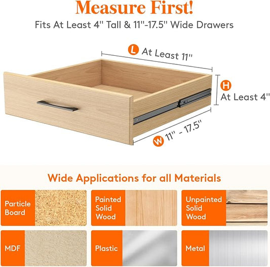 Lifewit 18 Pack Drawer Dividers 4" High 28-43.5cm/11-17" Adjustable Drawer Organizer for Clothes/Utensils, Expandable Drawer Separator in Dresser/Kitchen/Bedroom/Office Organization & Storage White