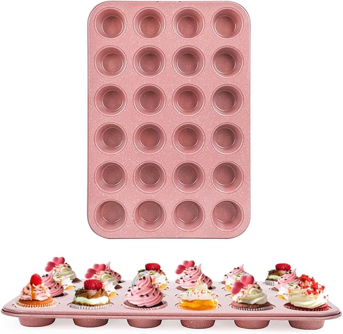 2-Pack Healthy Baking Cupcake Pan| Non Stick 12-Cup Muffin Pan | Durable & Easy Clean Muffin Tin | Perfect for Cupcakes, Muffins (Beige)
