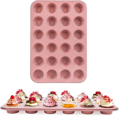 2-Pack Healthy Baking Cupcake Pan| Non Stick 12-Cup Muffin Pan | Durable & Easy Clean Muffin Tin | Perfect for Cupcakes, Muffins (Beige)