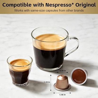 CUSIMAX Espresso Machine Single Serve Coffee Machine Compatible with Nespresso Pods, Adjustable Brewing Size, 19Bar Coffee Maker, Stainless Steel Espresso Maker with 20oz Remevable Water Tank