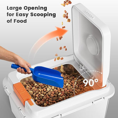 Stainless Steel Dog Food Storage Container 22LB, Airtight Pet Food Bin with One-Touch Lid, Large Capacity Metal Storage for Dog & Cat Food, Keeps Food Fresh, Odor-Proof & Easy to Clean