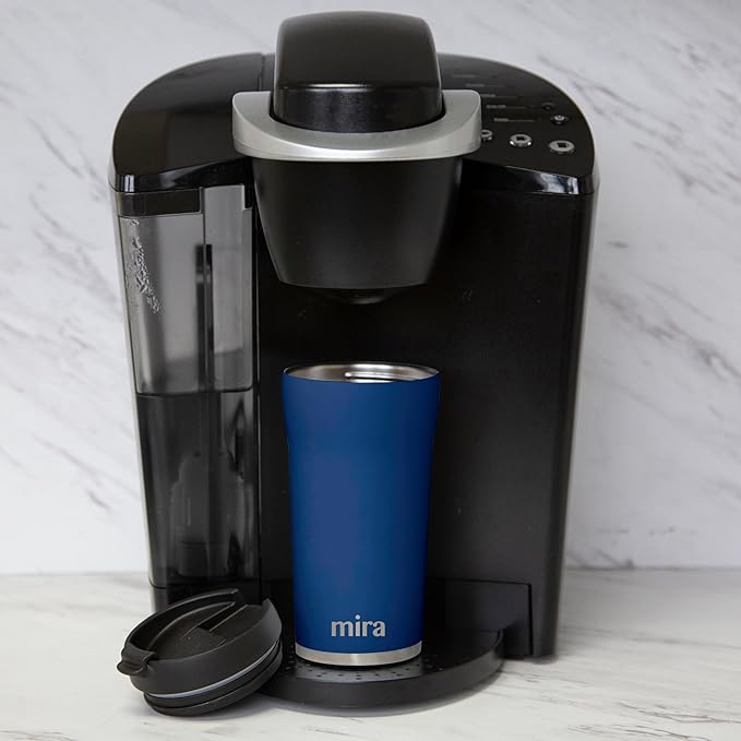 MIRA 12 oz Coffee Travel Mug - Stainless Steel Insulated Tumbler with Leak-Proof Lid - Hot & Cold Cup - Marine