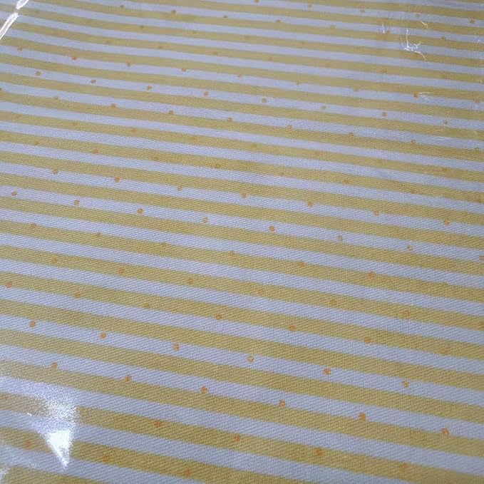 Light Weight Natural Cotton Fabric by the Yard DIY Making Supplies Quilting Patchwork Fabric Fat Quarter Bundles DIY for Quilting Cotton Patchwork Cushions (Yellow Striped dots, 1 Yard)