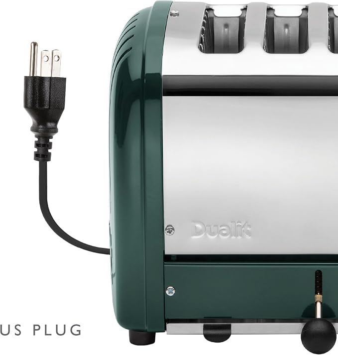 Dualit Classic 4 Slice NewGen Toaster - Stainless Steel - Hand Built in the UK - Replaceable ProHeat elements - Defrost Bread - Mechanical Timer - Evergreen Classic Toaster