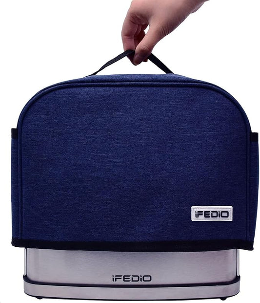 2 Slice Toaster Cover,Small Appliance Toaster Cover with Pockets for Kitchen,Washable and Dust Protection,Blue