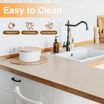 FEXIA Shelf Liners for Kitchen Cabinets Non-Slip Drawer Liner 16 Inches x 20 FT Waterproof & Oil-Proof Non Adhesive Durable Material Fridge Liner for Shelves (2 Rolls)