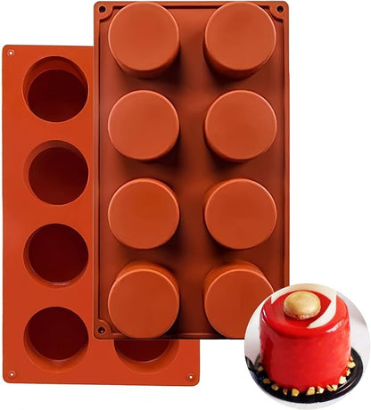 2pcs Reusable Silicone Muffin Molds Mini Mousse Cake Baking Cups, Non-stick Cupcake Pans for Tart Bread
