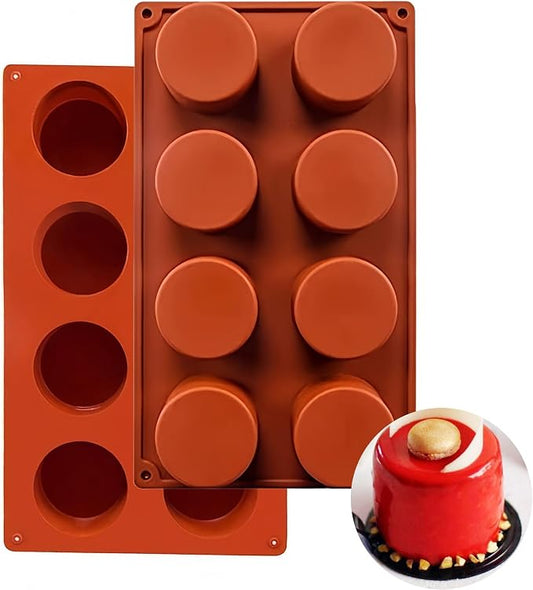 2pcs Reusable Silicone Muffin Molds Mini Mousse Cake Baking Cups, Non-stick Cupcake Pans for Tart Bread