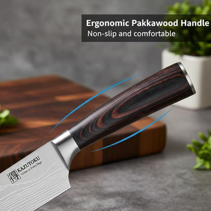 3 Piece Kitchen Knife Set, High Carbon Stainless Steel Professional Chef Knife Set with Ultra Sharp Blade, Sharp Knives Set with Ergonomic Pakkawood Handle