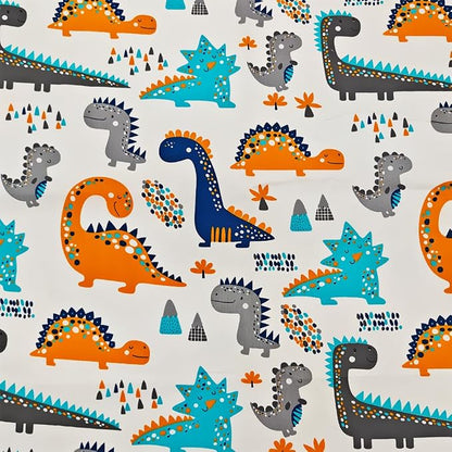 Fabric, 8 pcs/lot Fat Quarter Fabric Bundles 100% Cotton 19.69'' x 19.69''(50 x 50cm) Quilting Cotton Pre-Cut Squares Sheets for Patchwork Sewing Quilting Crafting, Dinosaur Pattern.