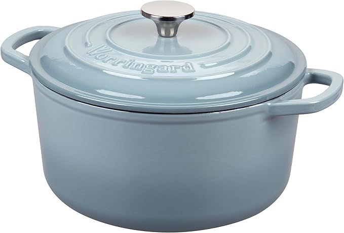 VORRINGARD Enameled Cast Iron Dutch Oven Pot with Lid, for Sourdough Bread Baking, Round Dutch Ovens, 6 Quart, Sea Salt