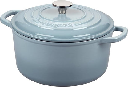 VORRINGARD Enameled Cast Iron Dutch Oven Pot with Lid, for Sourdough Bread Baking, Round Dutch Ovens, 4.5 Quart, Sea Salt