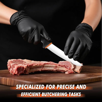 TIVOLI 6 Inch Straight Boning Knife - Breaking Butcher Knife with Ergonomic Non-Slip Softgrip & German Stainless Steel Razor Sharp Blade For Meat or Fish Deboning Filleting - Gift for Men