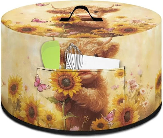 Sunflower Cow Slow Cooker Dust Cover 6-8 qt Crock for Pot Keep Small Kitchen Appliance Clean Kitchen Home Accessories Decor Cover Butterflies Patterns
