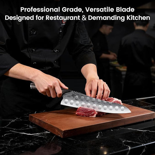 SYOKAMI Gyutou Chef Knife, 9.5 Inch Japanese Style Multi-purpose Kitchen Knife, Ultra Sharp Durable Professional-grade for Slicing, Chopping, Dicing, Ergonomic Anti-slip Handle, Trusted by chefs