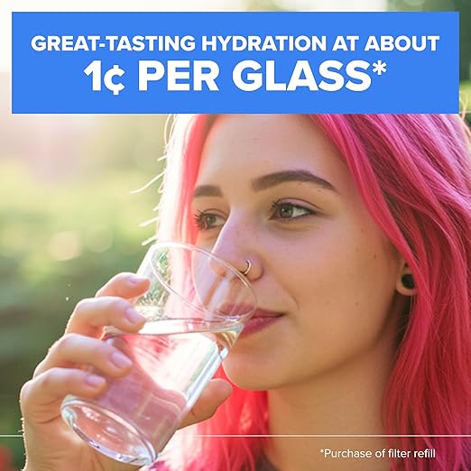 Brita Metro Small 6-Cup Water Filter Pitcher, WQA NSF/ANSI Certified, Mini-Fridge Friendly, Removes Chlorine Taste & Odor, Reduces Zinc, Copper & Mercury, 1 Standard Filter, Lasts 2 Months, Red