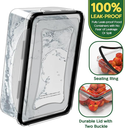 RockBerry 50 Pcs Large Food Storage Containers with Lids Airtight-85 OZ to small Containers-Total 526OZ Stackable Kitchen Set -BPA Free Leak proof containers (50Multi)