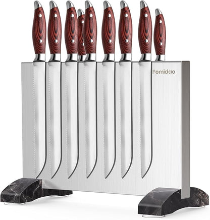 Magnetic Knife Block,Stainless Steel Magnetic Knife Holder Stand for Kitchen Counter,Strong Double Sided Magnet Knife Storage Rack
