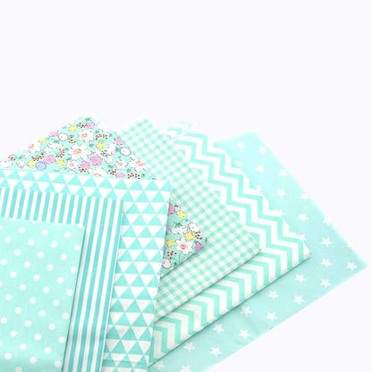 Fat Quarter Fabric Bundles Pre-Cut Quilting Cotton Twill Printed Assortments Craft Cloth Bundle Squares DIY for Sewing Crafting Rose Flavor(ice Blue,18 by 20.5Inch)