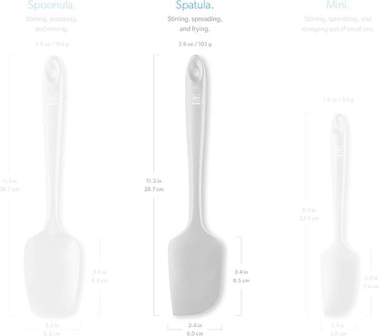 DI ORO Silicone Spatula - 600°F Heat-Resistant Rubber Kitchen Spatula for Baking, Scraping, & Mixing - BPA Free Nonstick Cookware Safe Flexible Utensil for Cooking - Seamless & Dishwasher Safe (Stone)