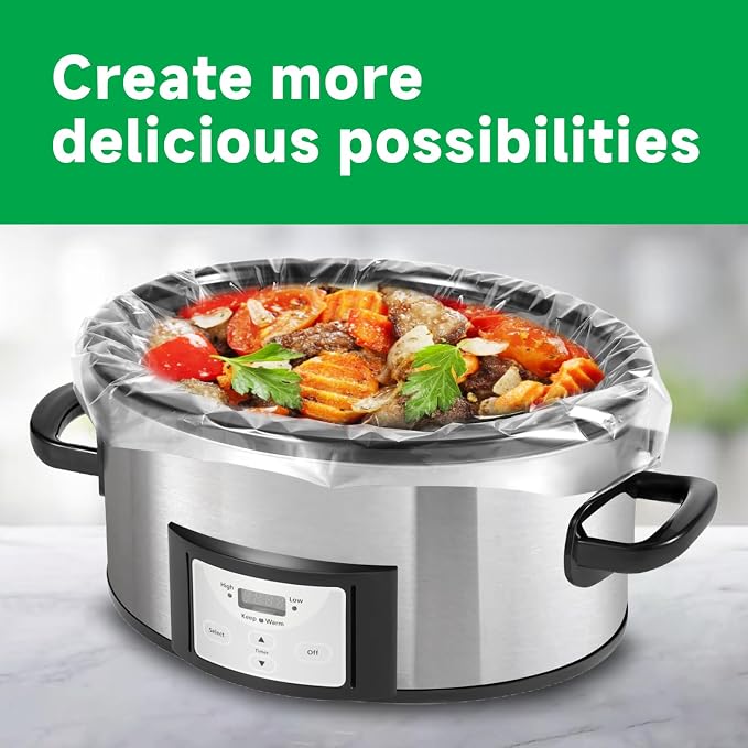 Slow Cooker Liners 3-8 Quart, Cooking Bags Large Size 13"x 21", Slow Cooker Bags Disposable Oval Large For Crock Pot (30)