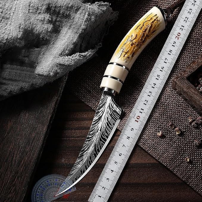 Chef Knife,8.6" Professional Kitchen Knife for Cooking,Made of Stainless Steel,Ultra Sharp for Cutting food,with Ergonomic Handle,for Home & Restaurant White