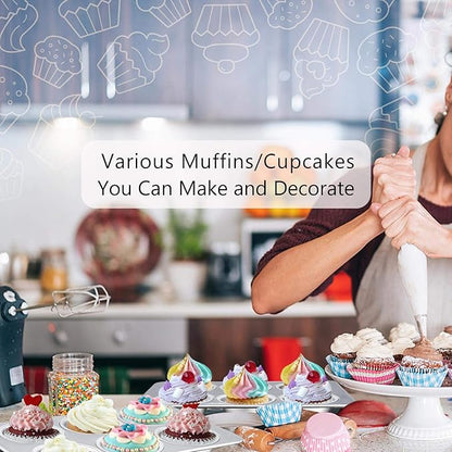 TeamFar 2 Packs Muffin Pan, Stainless Steel Muffin Cupcake Pan Tin Tray for Baking, for Mini Cakes/Tarts/Quiche, Healthy & Sturdy, Oven & Dishwasher Safe (6-Cup)